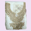 Pakistani Embroidery Work Purple White Combination Party Wear Suit (Fabric)