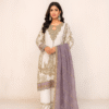pakistani suit white and purple